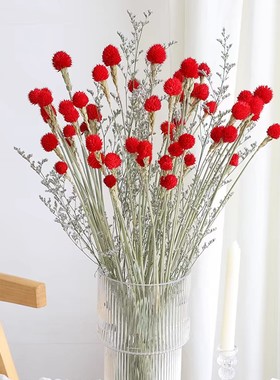 千日红永生花干花花束红色DIY材料粘花云南高级感真花装饰草莓花