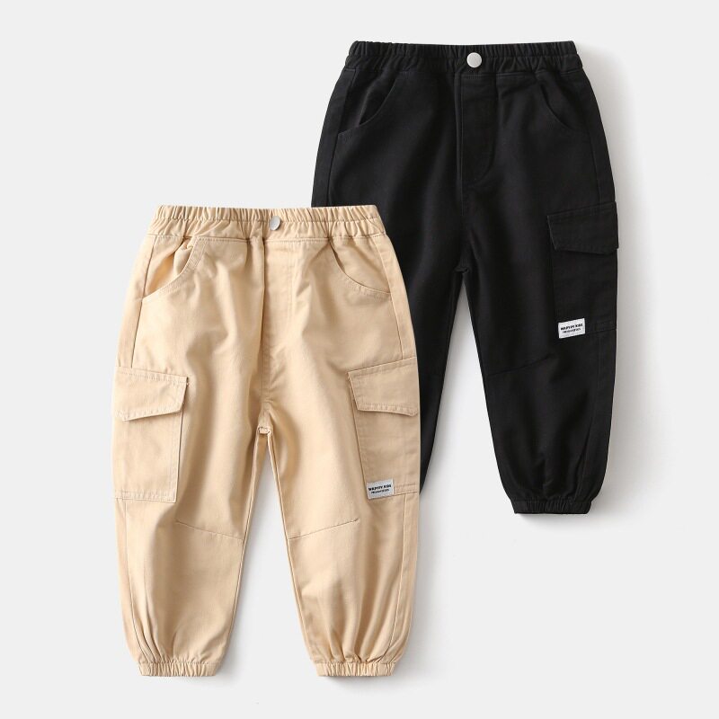 儿童裤子批发2026春秋童装裤子韩版口袋贴标休闲宝宝长裤潮流时尚