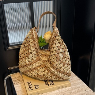 编织包夏季 单肩斜挎草编包海边度假沙滩草包小方包 小众高级感法式