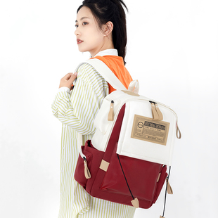 旅游背包女轻便洋气双肩包2024新款时尚高级感大学生可放电脑书包