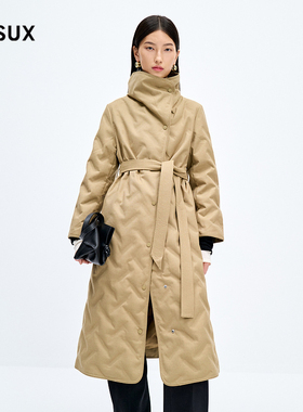 MESUX米岫90鹅绒机能风收腰多功能工装外壳长羽绒服MMWUL407