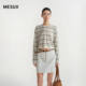 MESUX米岫26春Bielle羊毛含桑蚕丝扬子纱 圆领彩条纹上衣MOSUE419