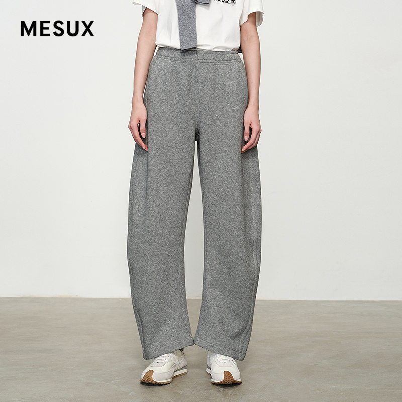 MESUX米岫新品空气棉感高腰及地阔腿裤香蕉裤休闲裤MMWUQ417