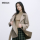 大衣毛呢外套女装 MESUX米岫绵羊毛风西装 领中长款 MMWUI402