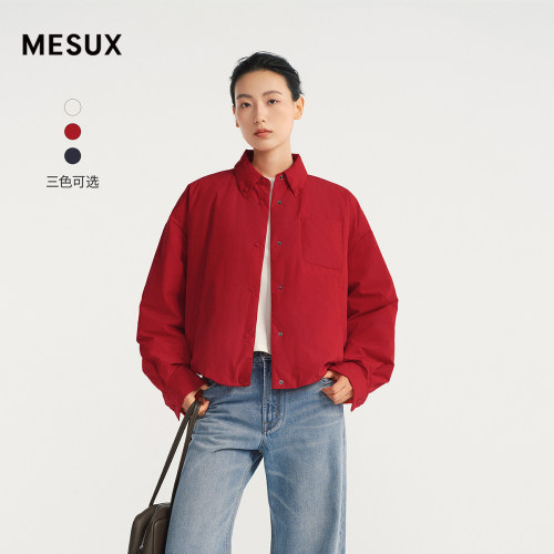 【邢菲同款】MESUX米岫25冬量感暖核翠峰绒短款羽绒服MNWUL501