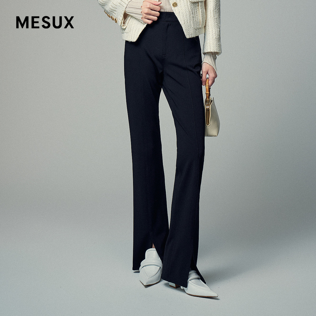 MESUX2023新品百搭微休闲裤修身