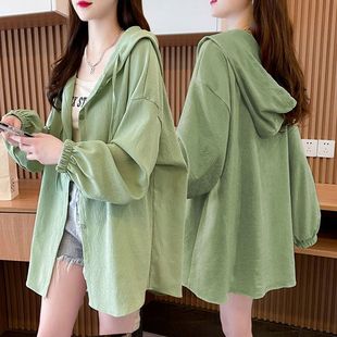 外套 连帽学生百搭宽松开衫 夏日超薄防晒衣女外穿遮阳透气大码 长袖