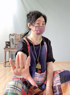 大小姐原创亚麻文艺布莲蓬项链