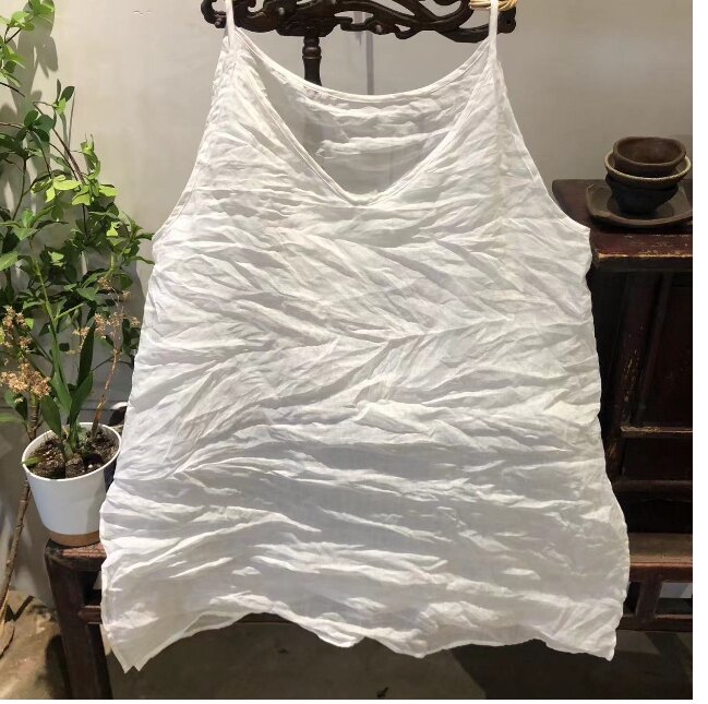 素年未央苎麻中长款内搭女吊带