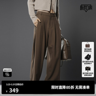 女简约百搭酷感休闲裤 裤 尤缇时尚 冬季 新款 TI军绿色率性阔腿西装