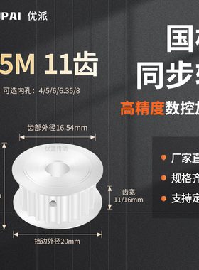 同步带轮S5M11齿宽11/16AF内孔5 6 8 10 11 12.71415机械型同步轮