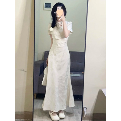 2025新款小个子连衣裙子女夏季气质新中式国风改良旗袍年轻款长裙