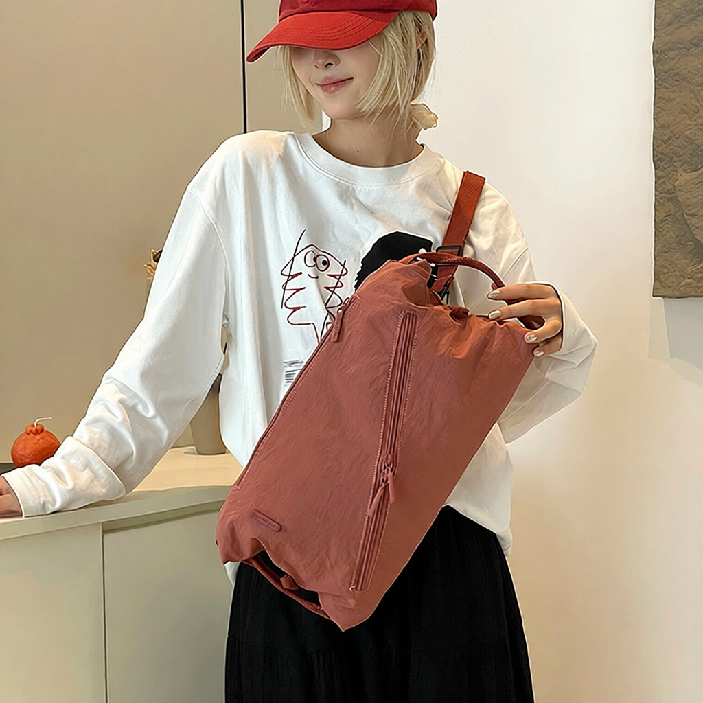 Colorful Fox胸包女瑜伽运动斜挎包健身骑行双肩包lulu同款尼龙包