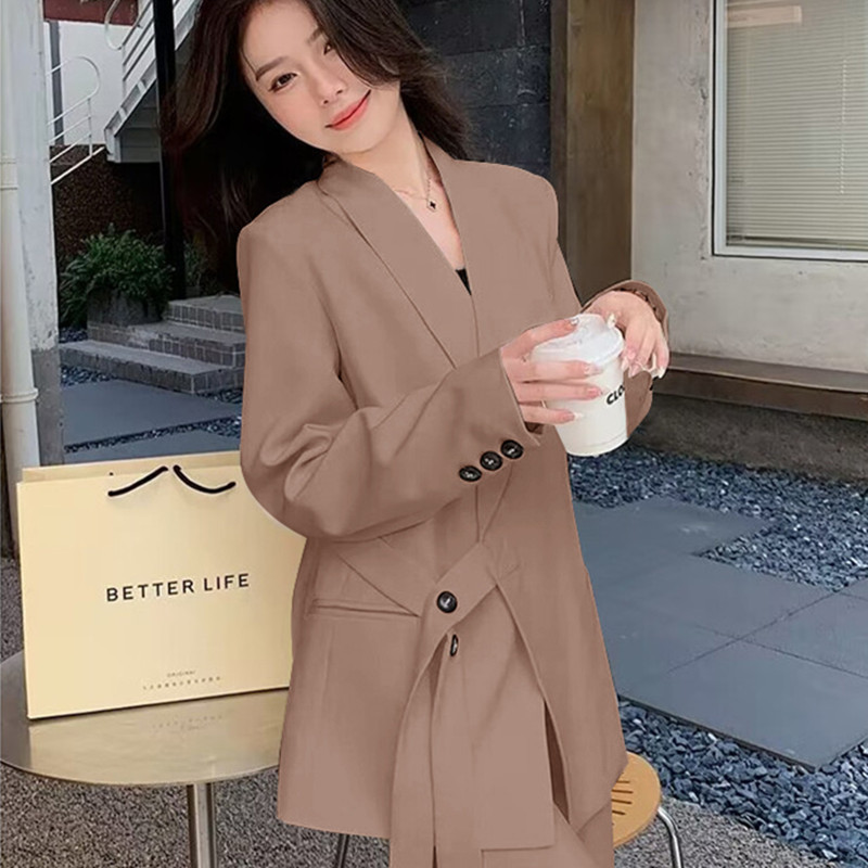 2025年春季新款西装外套高腰阔腿长裤两件套春秋新款女式西服套装