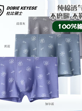 蝶安芬男士内裤盒装杜比骑士棉质花年轻柔软透气高腰四角裤11954