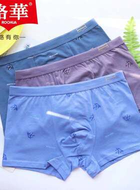 络华2条盒装莫代尔棉质印花年轻商务中腰平角内裤男士四角裤7238B
