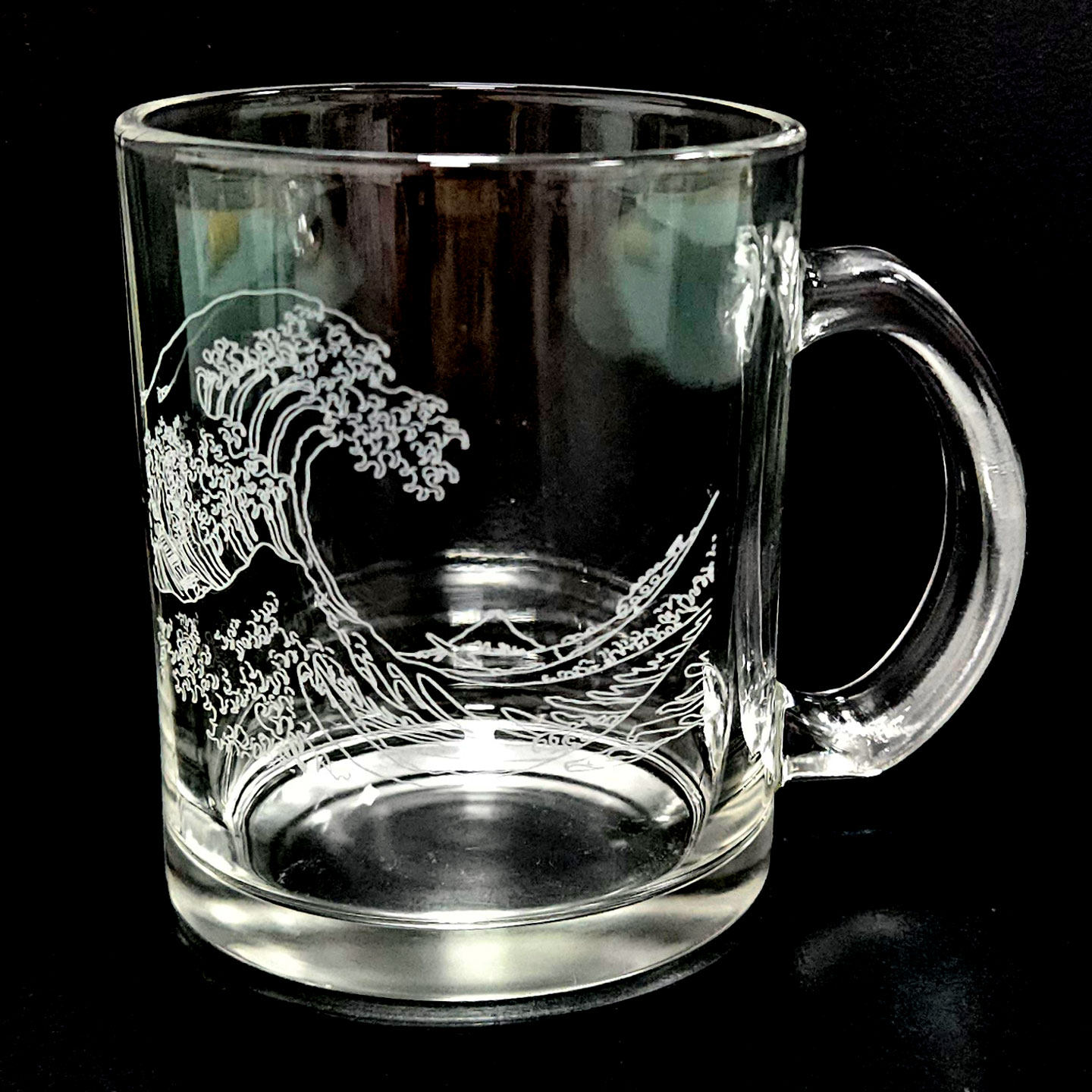 神奈川冲浪里激光雕刻玻璃杯浮世玻璃杯