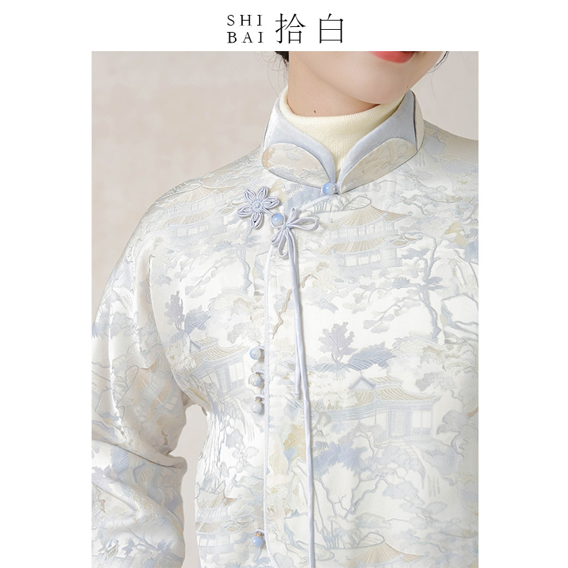 SHIBAI拾白新中式上衣原创国风女装春秋清冷仙气盘扣外套