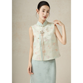 盘扣马甲人丝缎上衣 春秋立领国风气质改良新中式 SHIBAI拾白 蝶雾