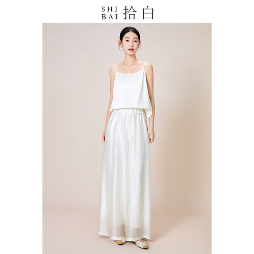 拾白新中式阔腿裤春夏百塔气质