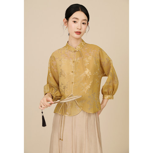 拾白新中式国风得体气质衣服夏秋