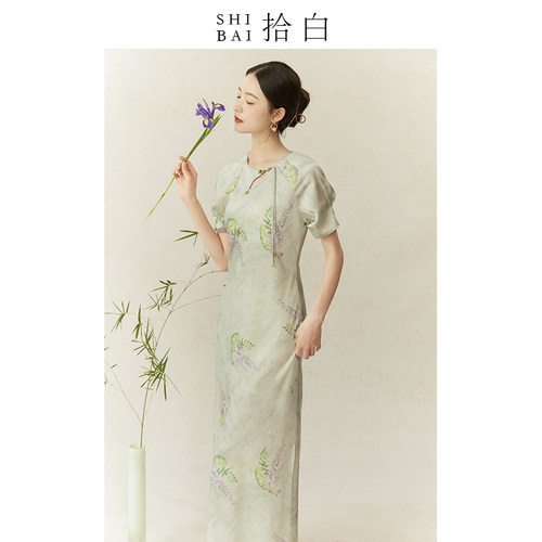 拾白新中式日常女装裙子改良旗袍