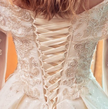 背带纯白扣眼衣服系带晚礼服伴娘婚纱绑带绳子2024新款后背白色