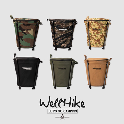 WELLHIKE户外垃圾桶20L 折叠便携露营家用脏衣篓收纳篮垃圾桶框