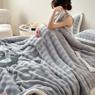 冬季毛毯泡泡绒保暖加厚床单铺床午睡盖毯单人盖被宿舍空调沙发毯