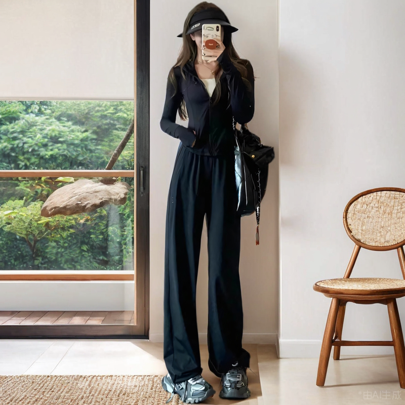 修身冰丝防晒衣女春夏新款女款瑜伽服上衣薄款瑜伽服上衣短款外套图片