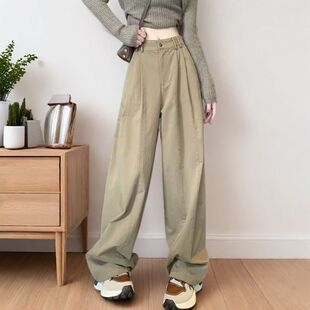 对白爆款法式慵懒香蕉裤休闲裤女春秋夏季新款松弛通勤显瘦阔腿裤