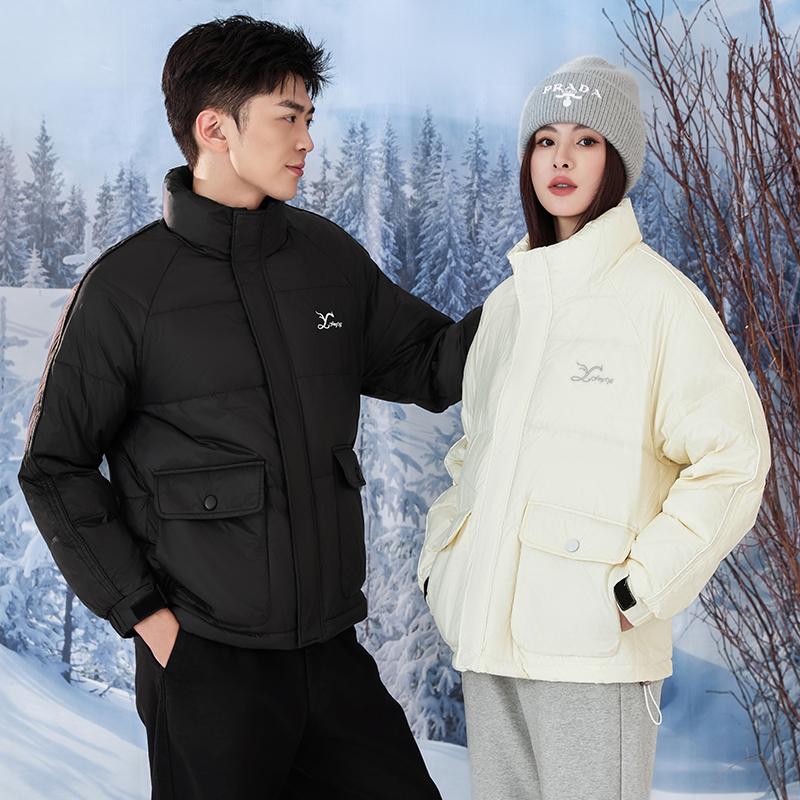 秋冬季情侣青年男装羽绒服男女外套韩版潮流短款加厚学生立领户外