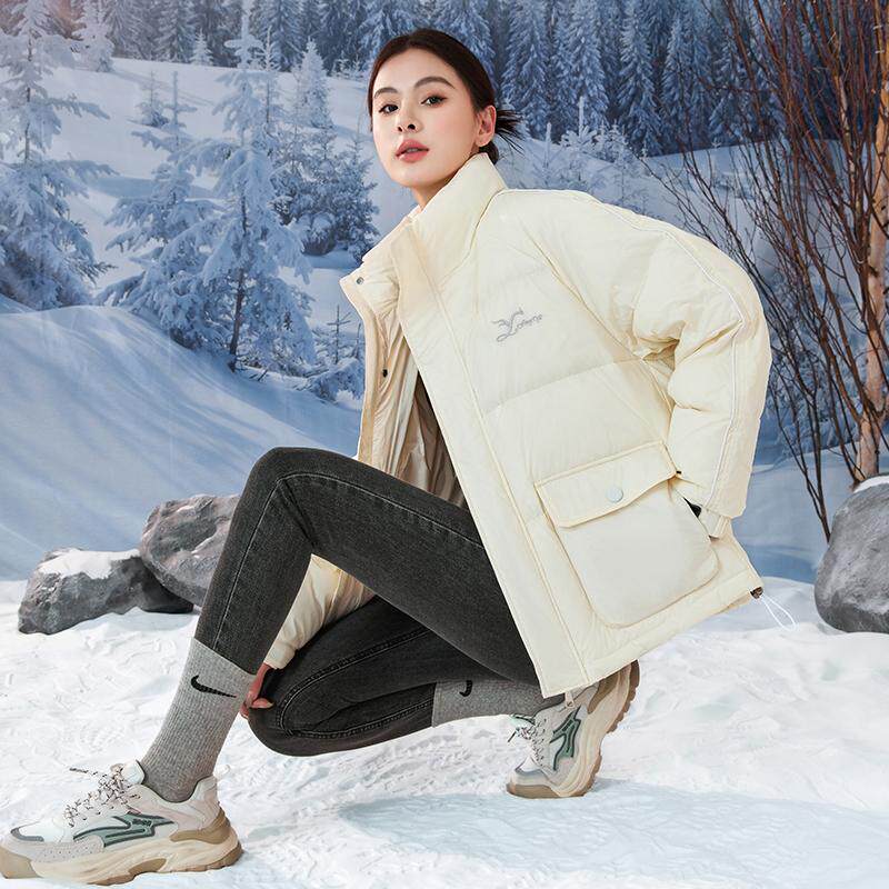 羽绒服女冬季短款国潮宽松立领面包服纯色加厚保暖青少年棉袄外套