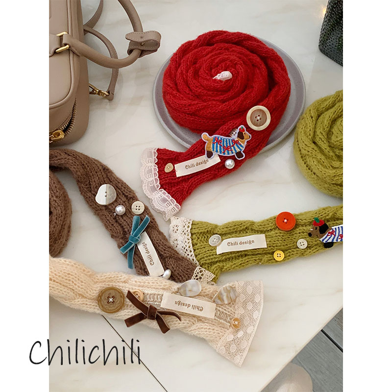 CHILI 原创设计秋冬限定羊毛保暖diy腊肠围巾包挂发饰手工材料包