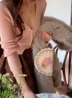 CHILI 原创设计手工DIY钩织设计化妆收纳钩针草莓奶芙材料包成品