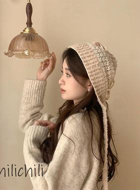 CHILI 原创设计手工钩织冬季限设计套头玉堂春帽子手作diy材料包