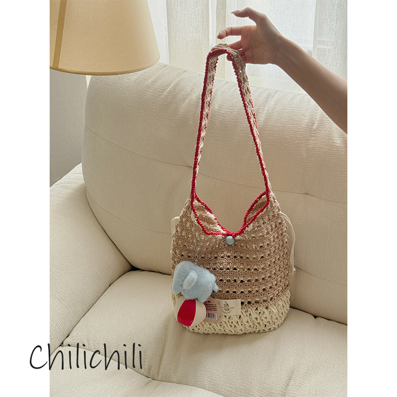 CHILI 原创小众设计手工编钩织创意礼物夏日镂空手提斜挎DIY材料