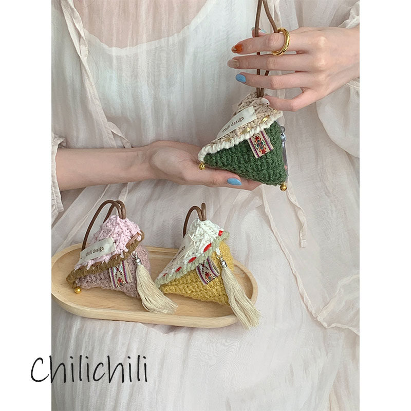 CHILI 原创设计手工钩针钩织创意端午粽子原创耳机零钱diy材料包