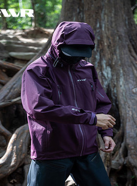 23年新款RVVR硬壳紫色冲锋衣冲锋裤户外防寒防水防风钓鱼服套装