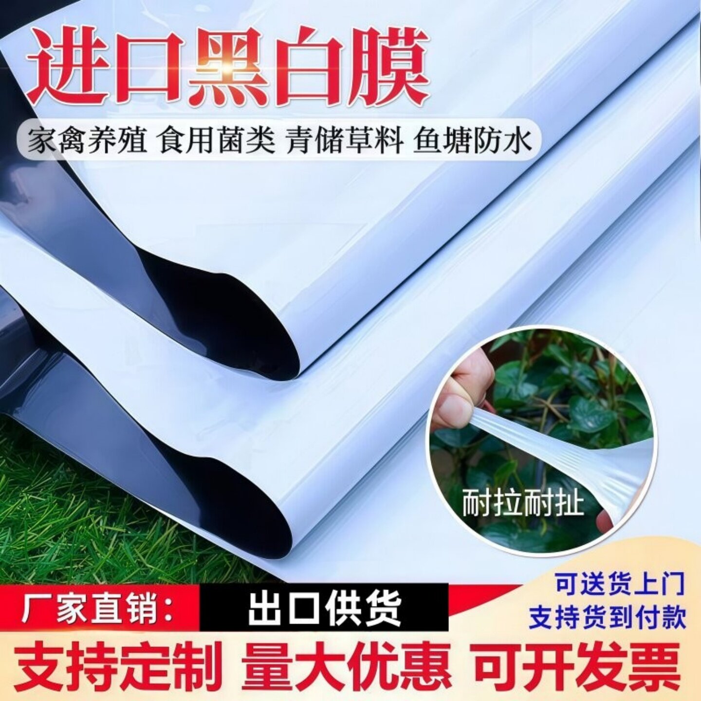 长寿黑白膜大棚防晒隔热膜养殖加厚专用塑料薄膜降温反光膜保温膜