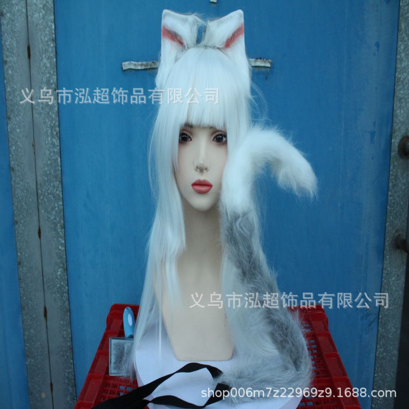 cosplay可爱猫耳朵发饰猫尾巴猫咪手作猫娘兽耳发箍兽尾配饰套装