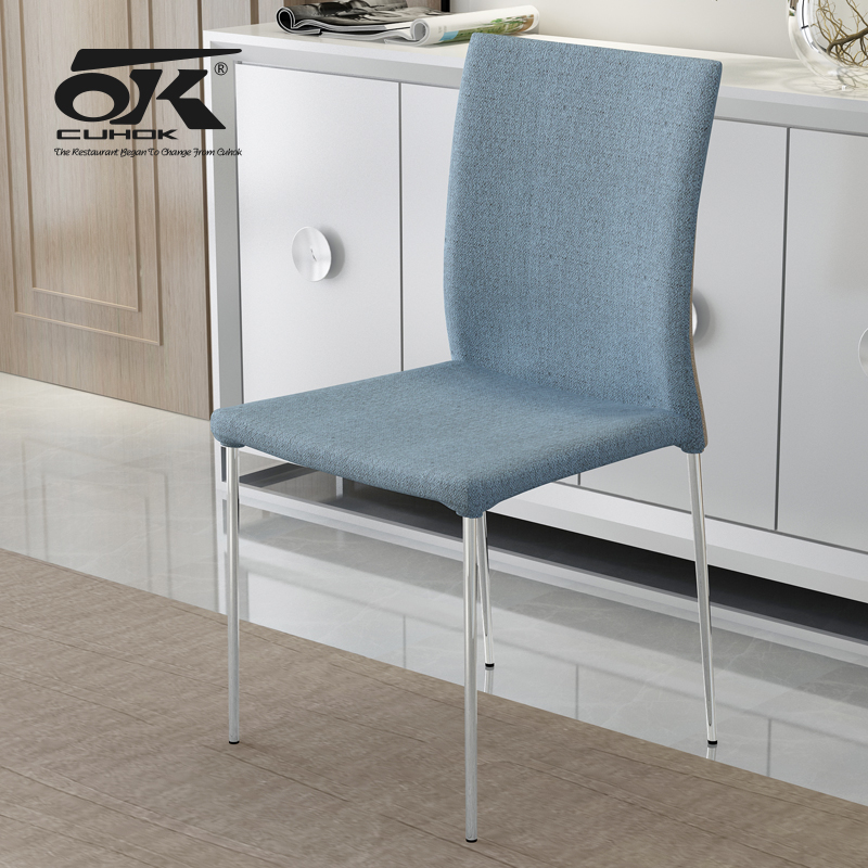 可叠放家用餐椅创意现代布艺餐桌椅子酒店椅会议椅舒适不锈钢北欧