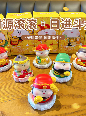 卡通钱辈来了财神树脂装饰小摆件