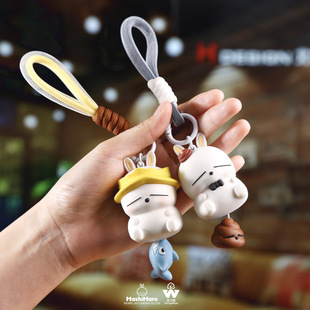 新款卡通萌趣流氓兔挂饰挂件精美便捷绳带设计钥匙扣装饰摆件尚森