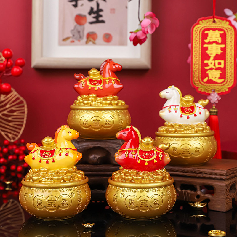齐奇福运聚宝盆限定款生肖马年装饰客厅玄关摆件解压礼品装饰摆件,家居饰品,装饰摆件,淘宝优惠券,粉丝福利购,淘宝优惠卷