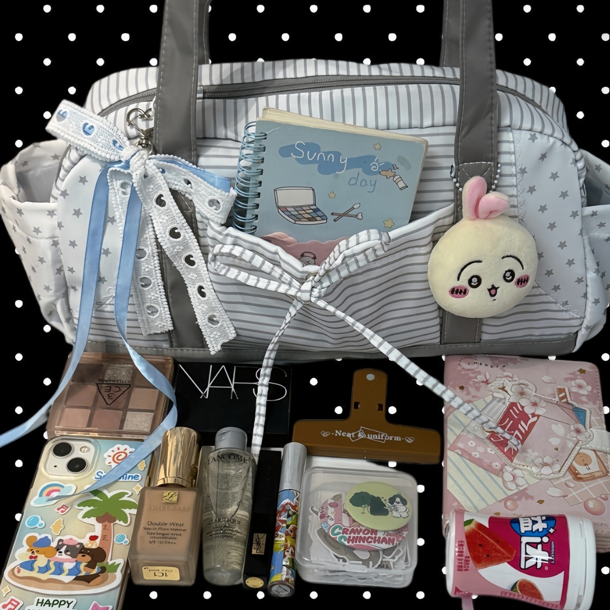 星星条纹蝴蝶结星冰乐单肩包