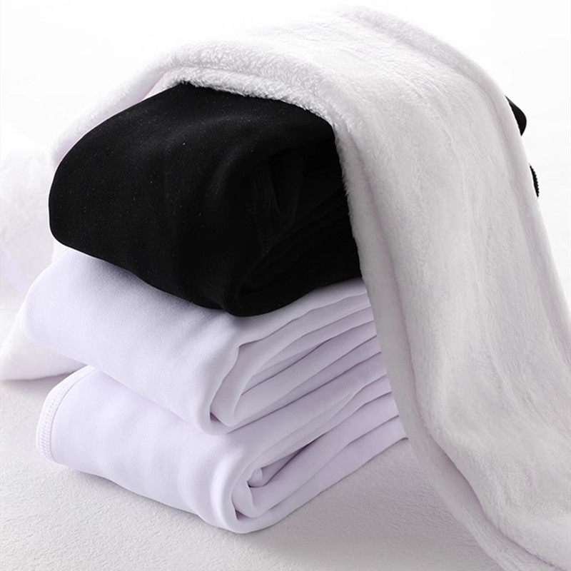 女童打底裤春秋薄绒黑色连脚加绒打底袜秋季薄款白色儿童连裤袜