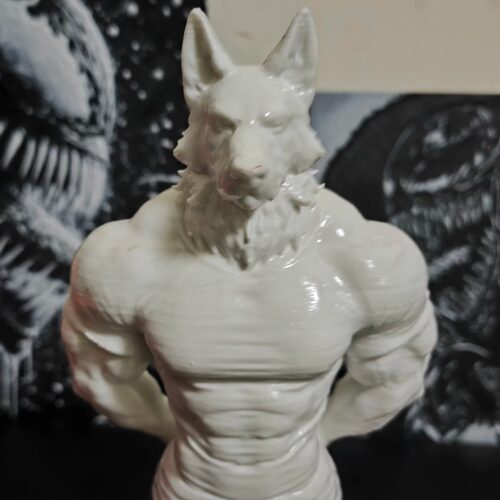 肌肉德牧兽人跪姿FURRY摆件自制