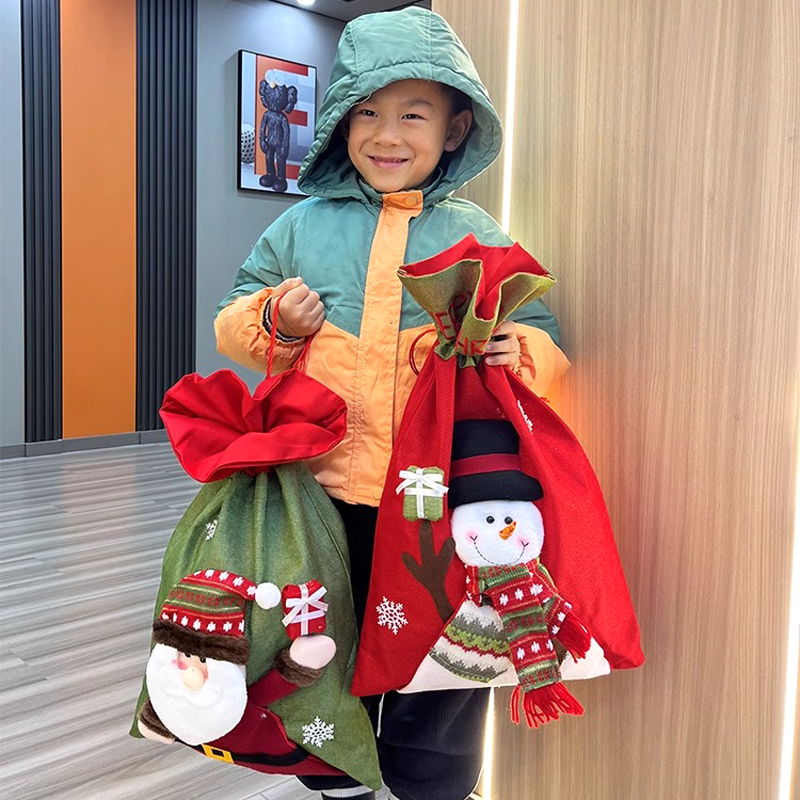 圣诞老人背包礼物袋子布袋圣诞节大号包装装饰品场景布置装扮道具