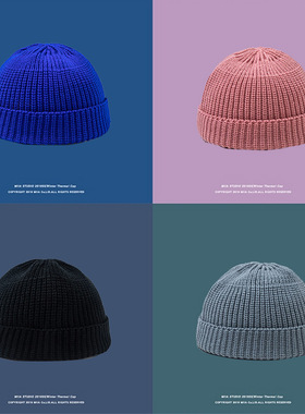 戴上打架没输过~新款beanie瓜皮帽针织薄帽子黑色地主冷帽男女圆